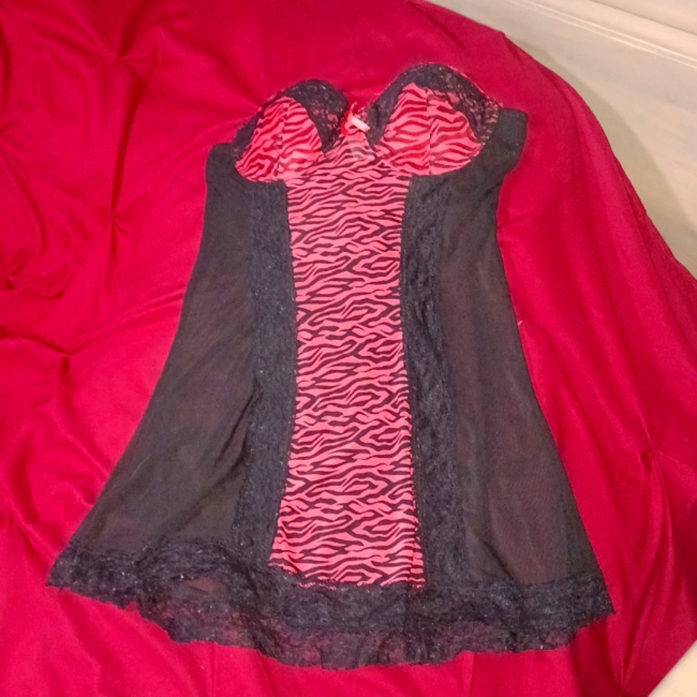 Sexy Mesh and lace zebra stripe lingerie
